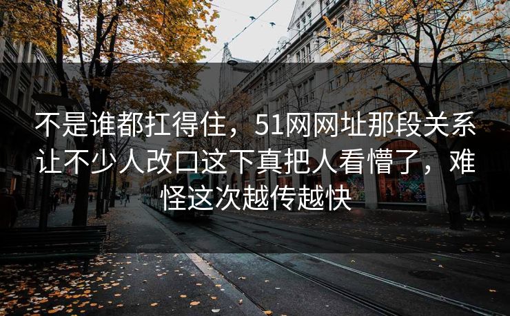 不是谁都扛得住，51网网址那段关系让不少人改口这下真把人看懵了，难怪这次越传越快