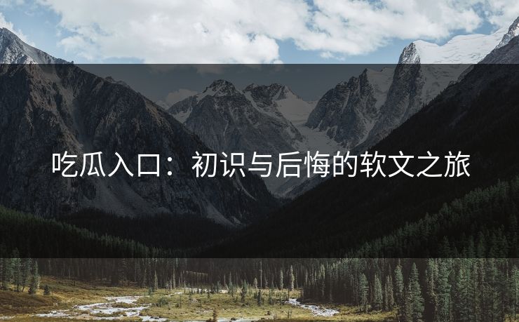 吃瓜入口：初识与后悔的软文之旅