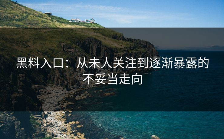 黑料入口：从未人关注到逐渐暴露的不妥当走向