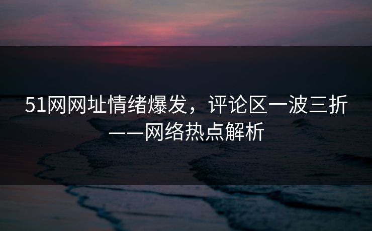 51网网址情绪爆发，评论区一波三折——网络热点解析